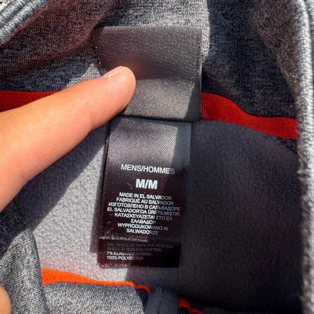 The North Face Mens Gray Heather Quarter Zip Fleece Pullover Jacket Medium